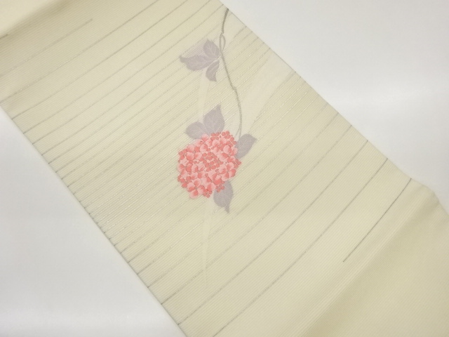 JAPANESE HIRAKI NAGOYA OBI FOR SUMMER / WOVEN HYDRANGEA